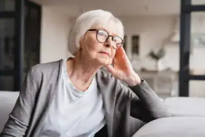 Elder lady with glasses